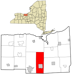 Wayne County New York incorporated and unincorporated areas Lyons highlighted